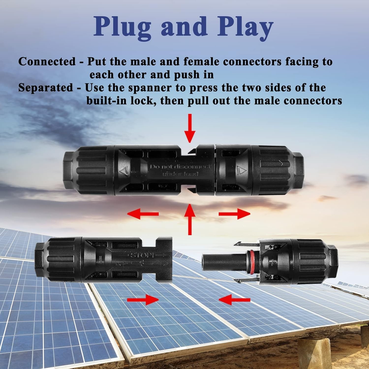 Complete 22 PCS Solar Panel Connector Kit with 10AWG Compatibility & Accessories