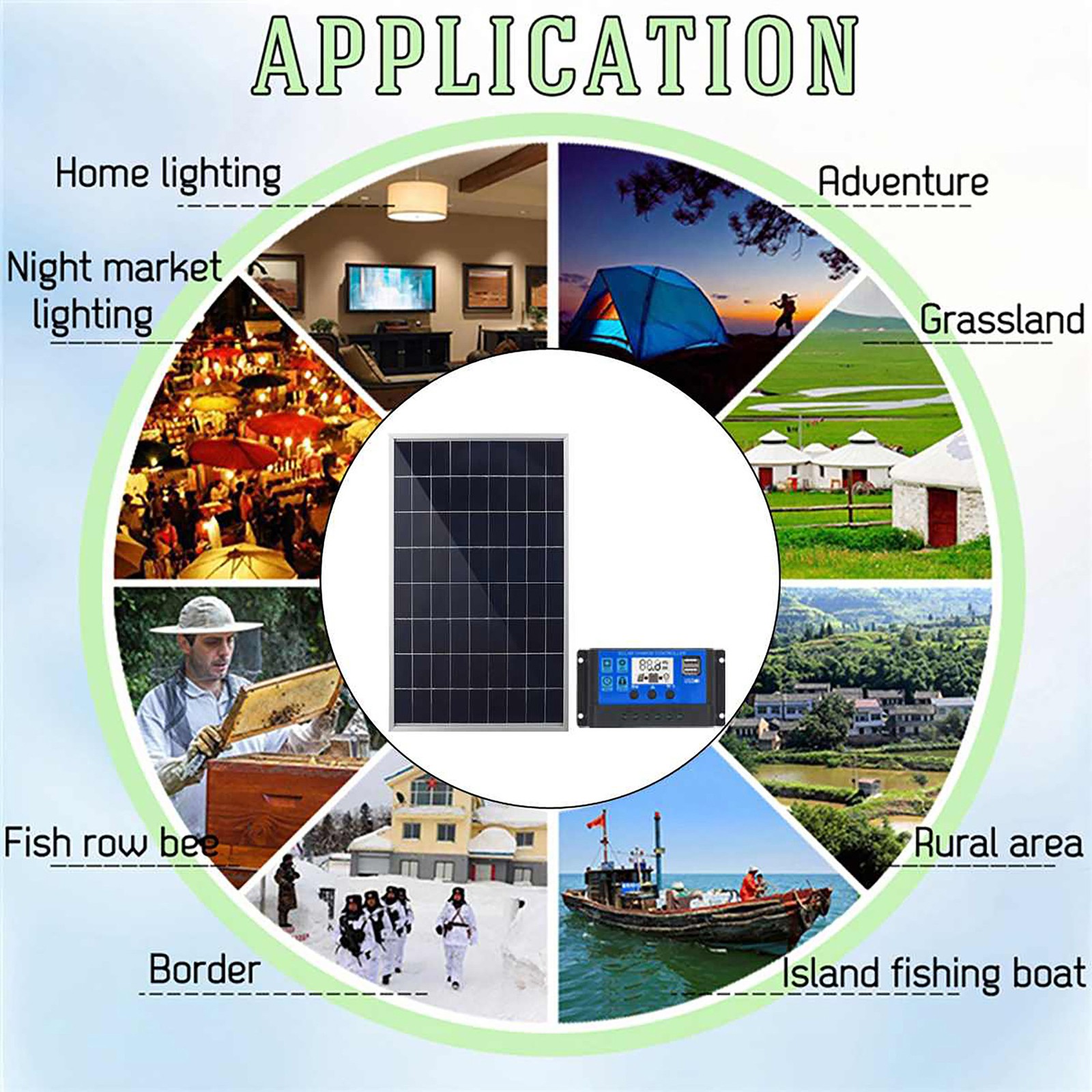 30W Solar Panel 12V Solar Battery Trickle Charger 100A W/ Controller Maintainer