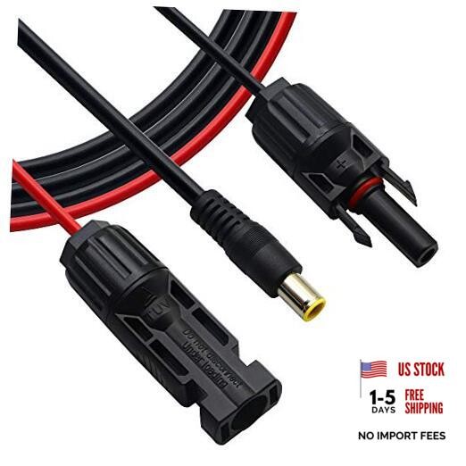 Solar Panel Connector to DC 8mm Adapter Cable – 16 AWG DC 8mm Converter