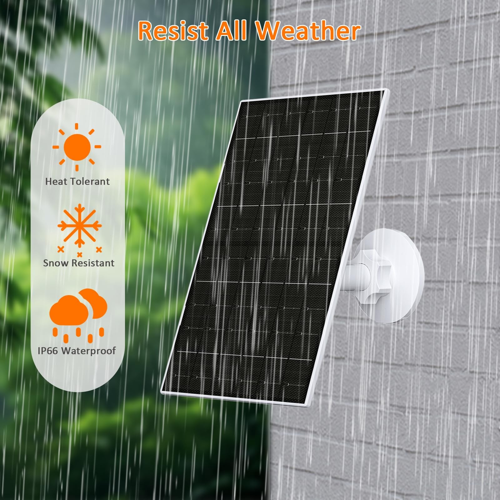 6W Solar Panel for Security Camera Outdoor, 5V USB/USB-C Solar Charger Compat…