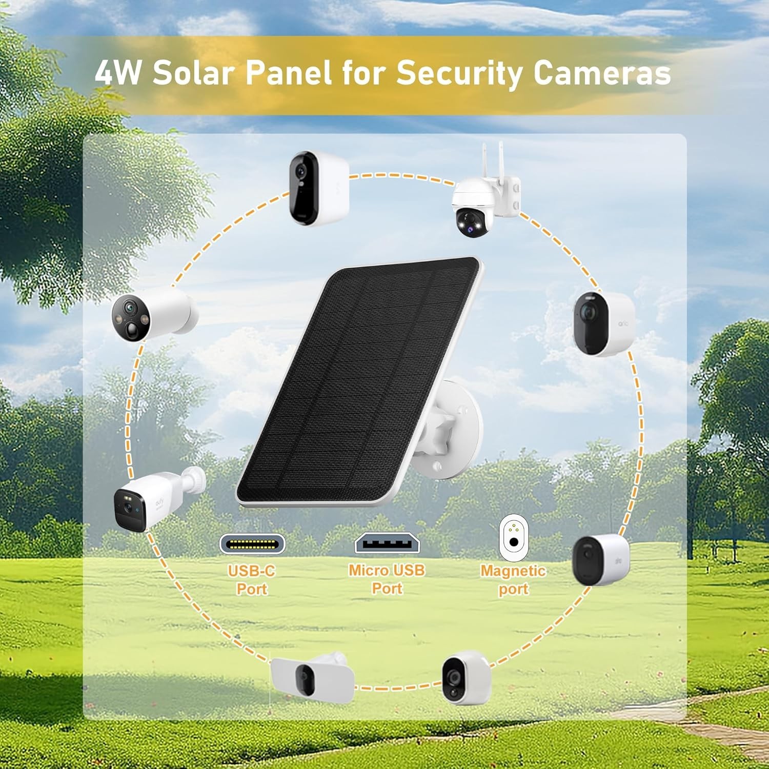 Solar Panel Charger for Arlo Essential Series,Go 2,Pro 6XL/6/5S/3,Ultra Series,W