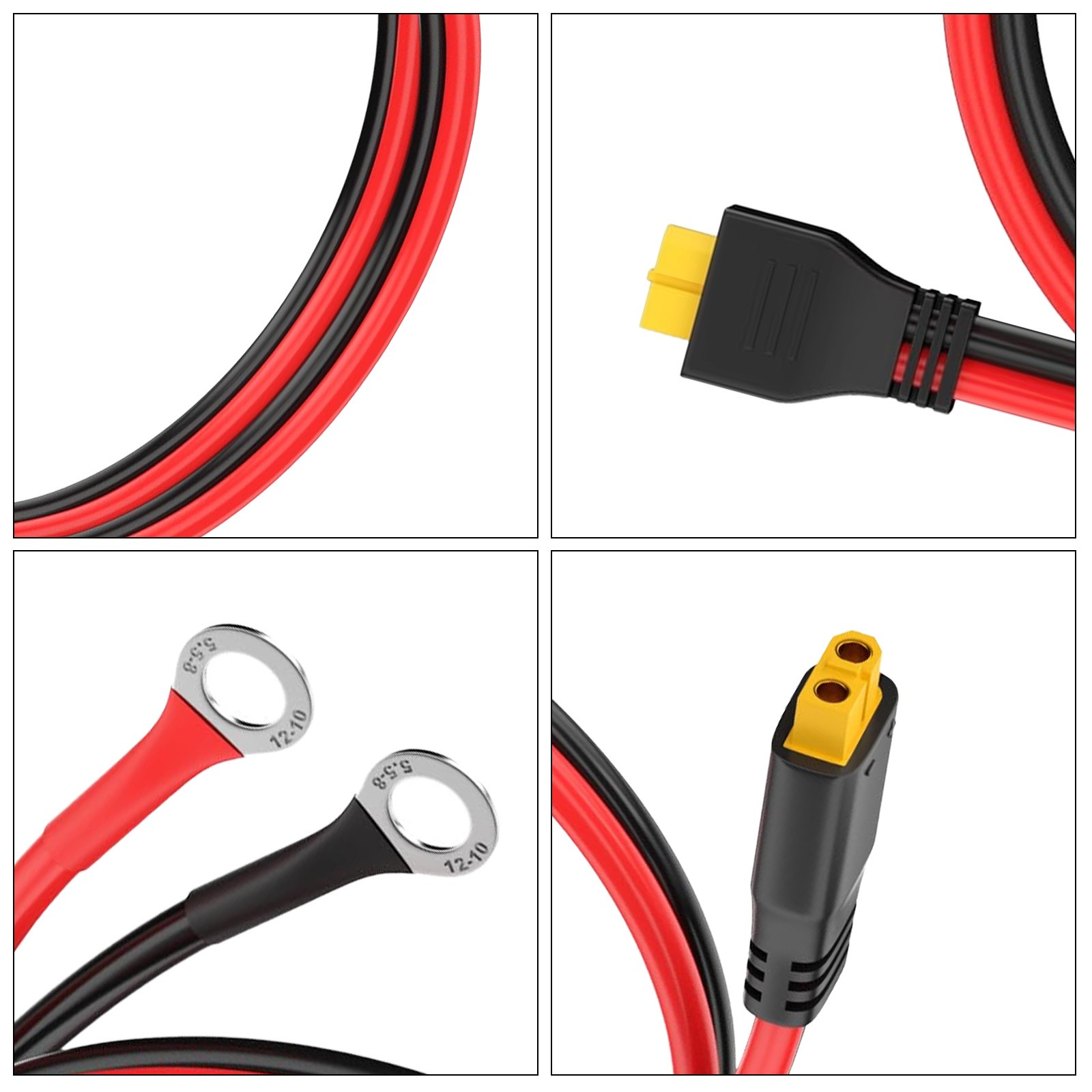 XT60 Female to M8 O Ring Eyelet Terminal Plug Connector Cable 10AWG Charger