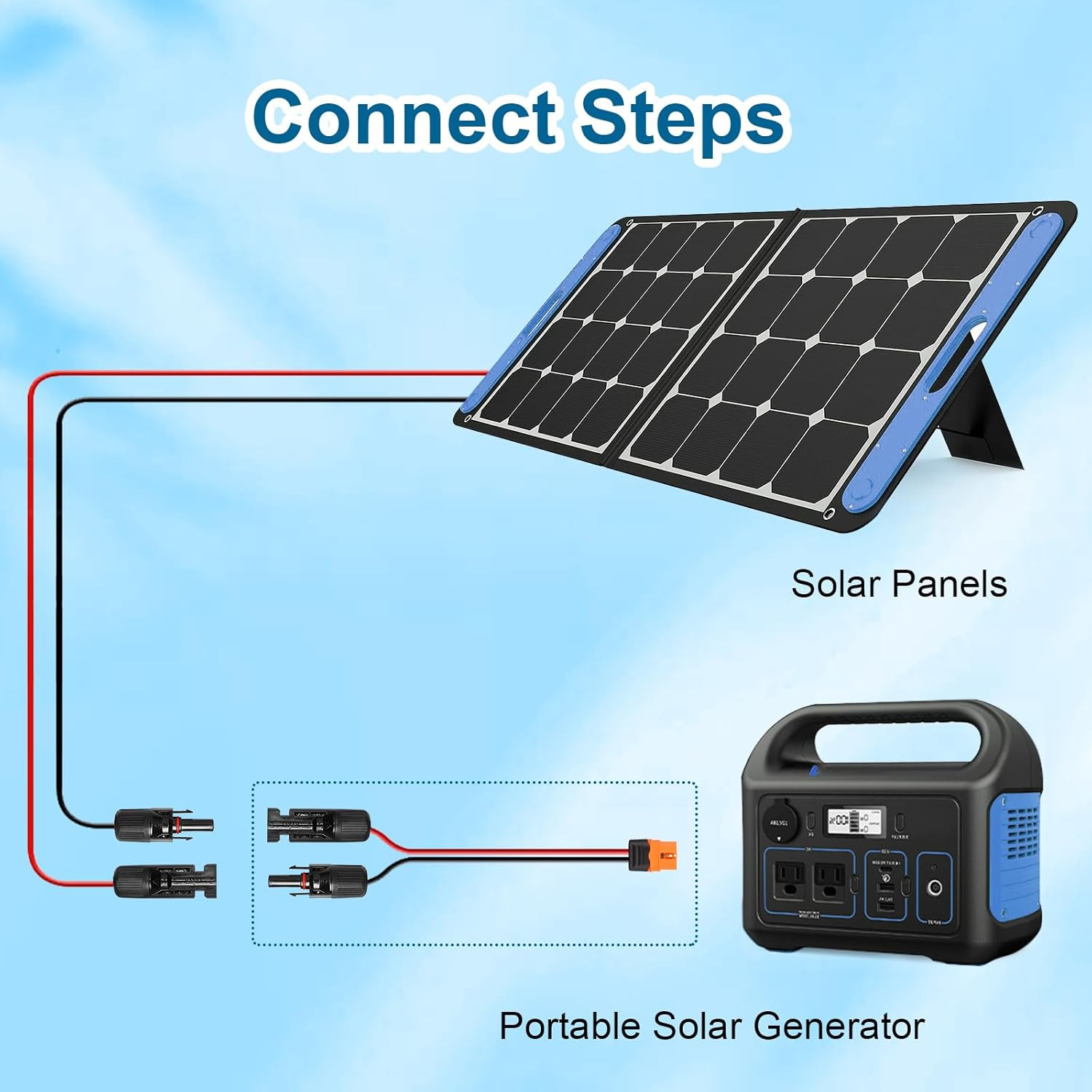 Solar to Xt60I Cable 10AWG 30FT Solar Panel to Xt60I Adapter Connector Xt60I-F E