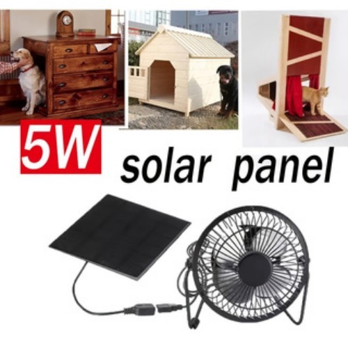 2pcs 5W Solar Panel Fan with USB Output – Portable Ventilation System