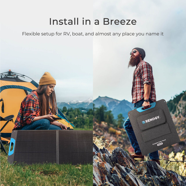 Renogy E.Flex-CORE 100W Portable Solar Panel Waterproof Camping Solar Charger