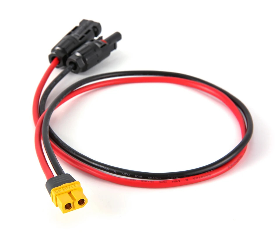 Charge Extension Cable 12AWG MC4 XT60 Adapter For Portable Power Station Tools