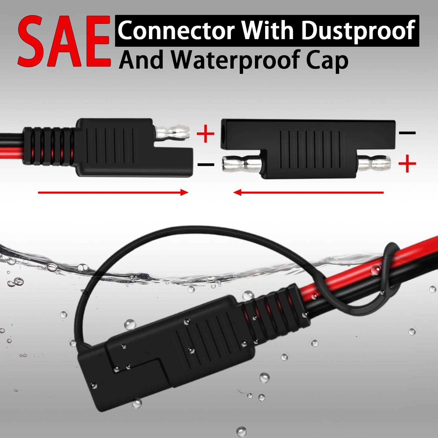 6ft SAE to DC8mm Male Solar Panel Adapter for Jackery Solar Panel DC8mm Adapter