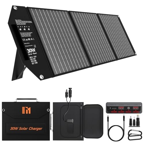 Solar Panels Charger Portable Foldable with USB-C USB-A MC4 DC | Fast 30W