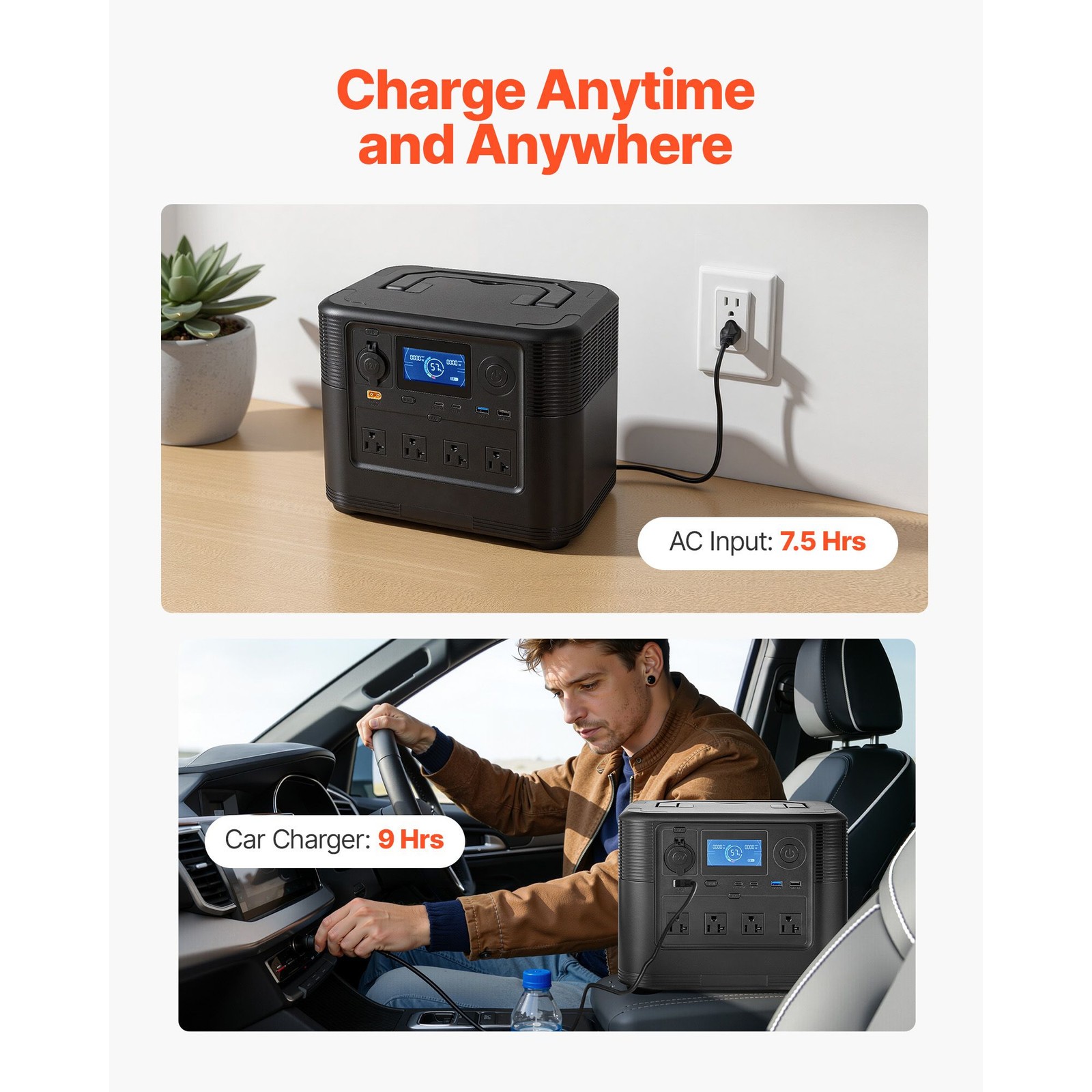 LiFePO4 Backup Power: 1800W, 1008Wh, 9 Ports