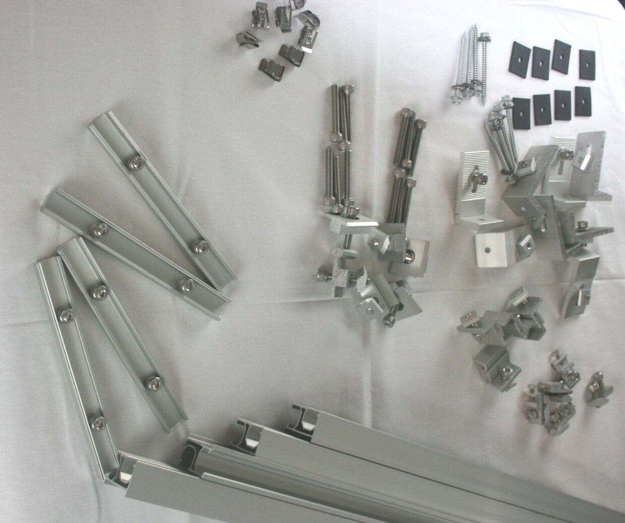 Solar Rail kit for 4 panels w/ clamps, L brackets w/7.3ft rails(not 3.6ft rails)