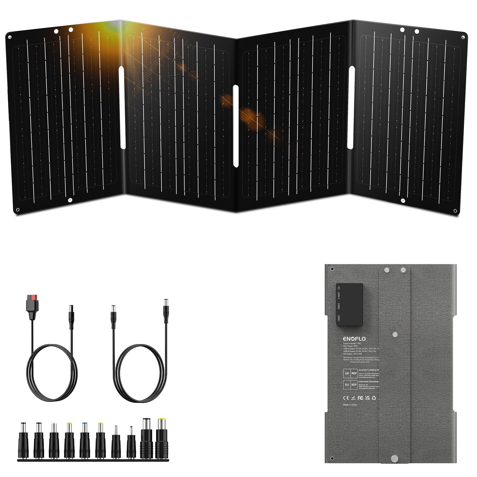 60W YT60 Solar Panel Charger Solar Battery High Efficiency Camping Waterproof…