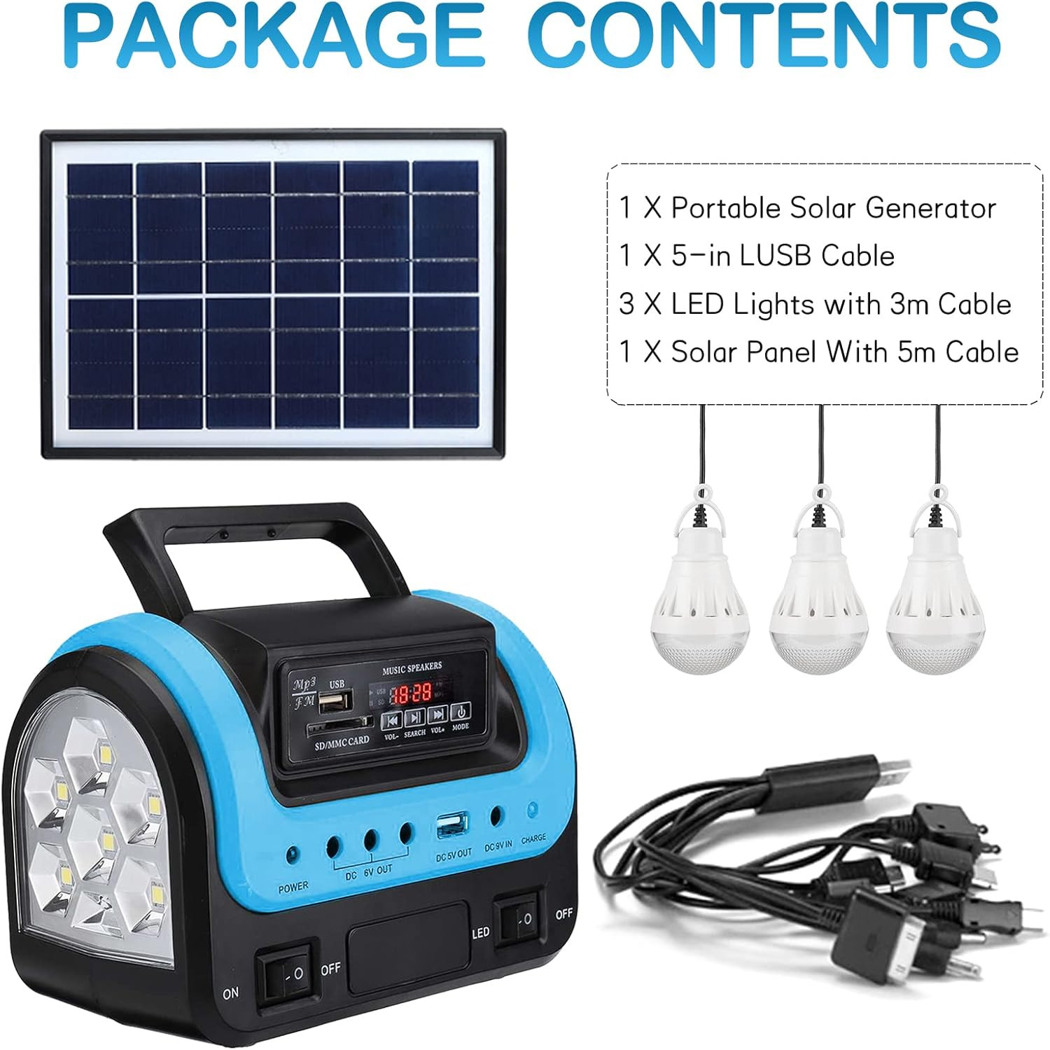 Portable Solar Generator & Power Bank with Flashlight for Camping & Emergencies