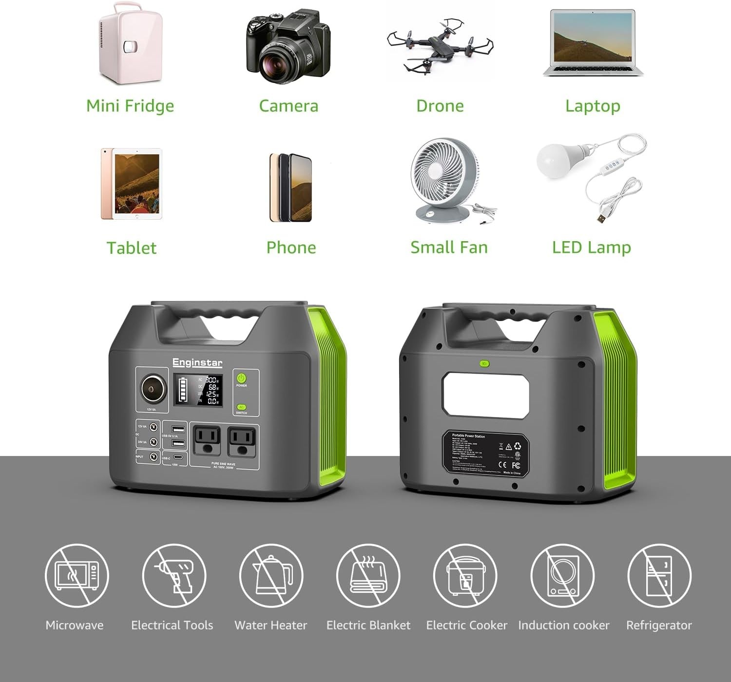 300W Portable Solar Generator, 296Wh Battery Power for Camping & RV Adventures