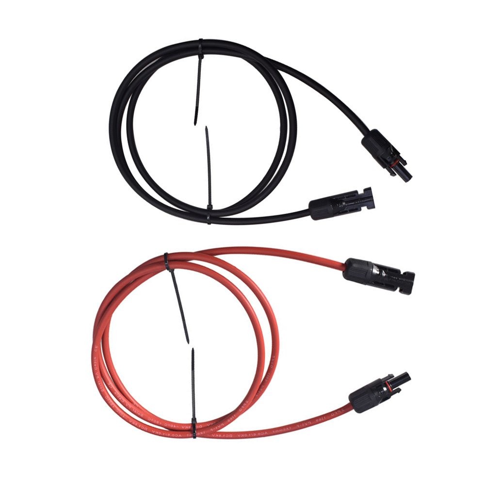 1 Pair 4mm2 /12AWG Black and Red Solar Panel Extension Cable Wire Connector