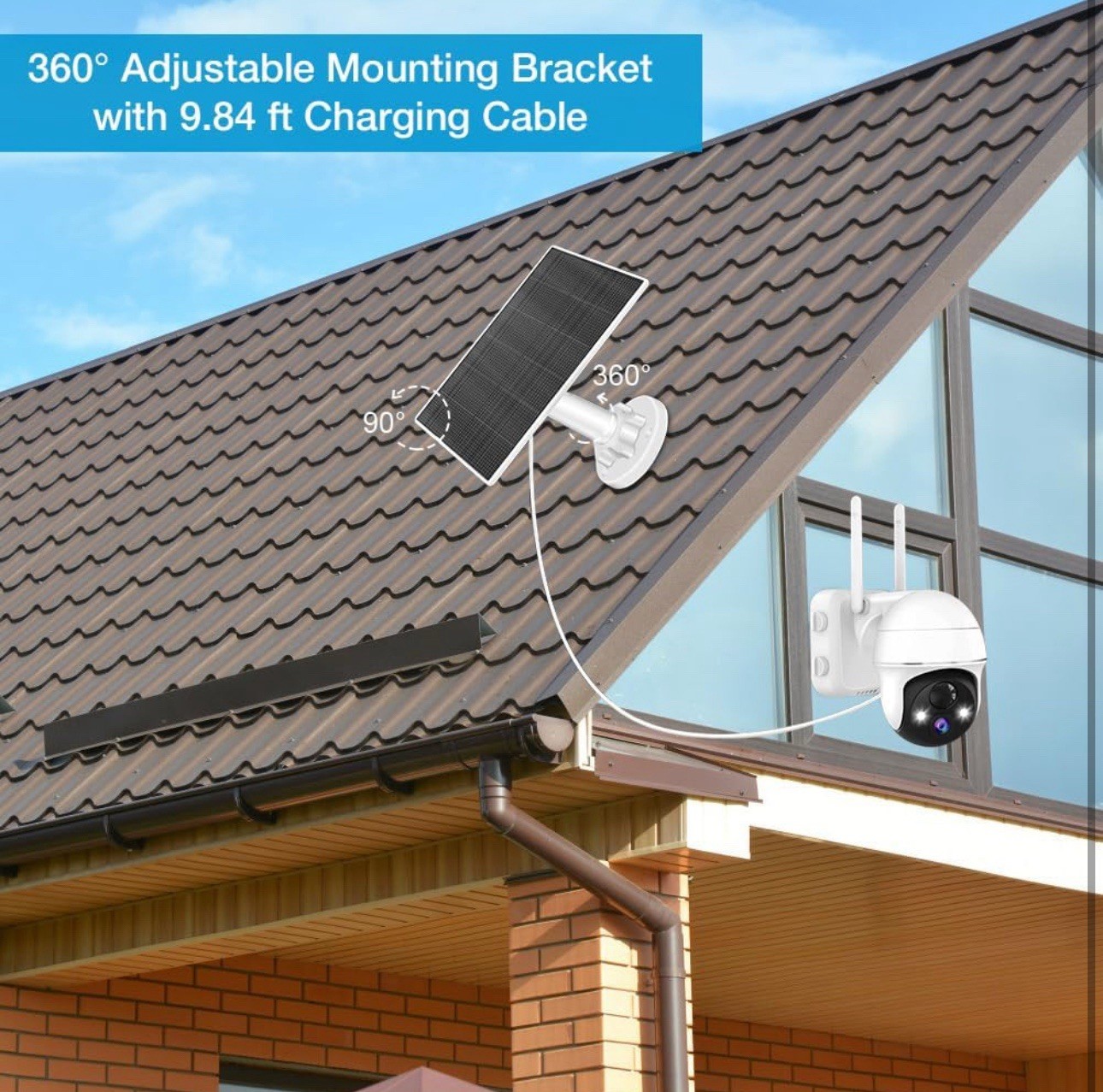 Solar Panel for Security Camera,5W USB Solar Panel for Cameras DC 5V,