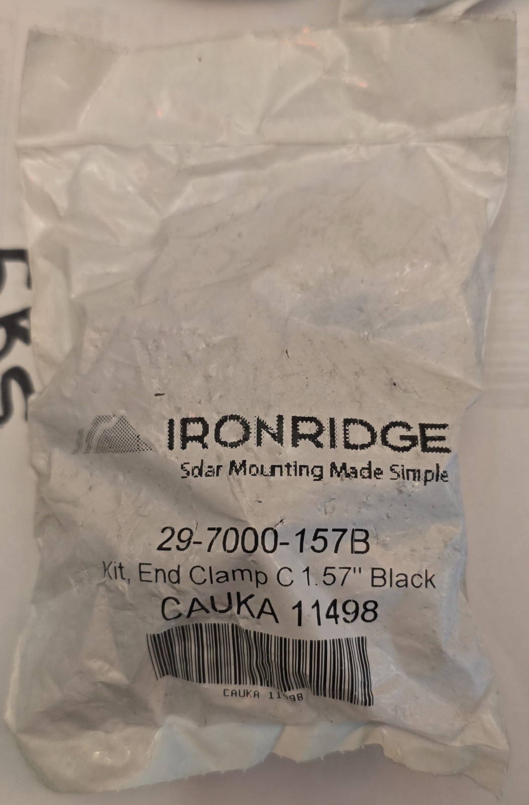 IronRidge 29-7000-157B 1.57 Inch Black End Clamp C 4 Piece Kit