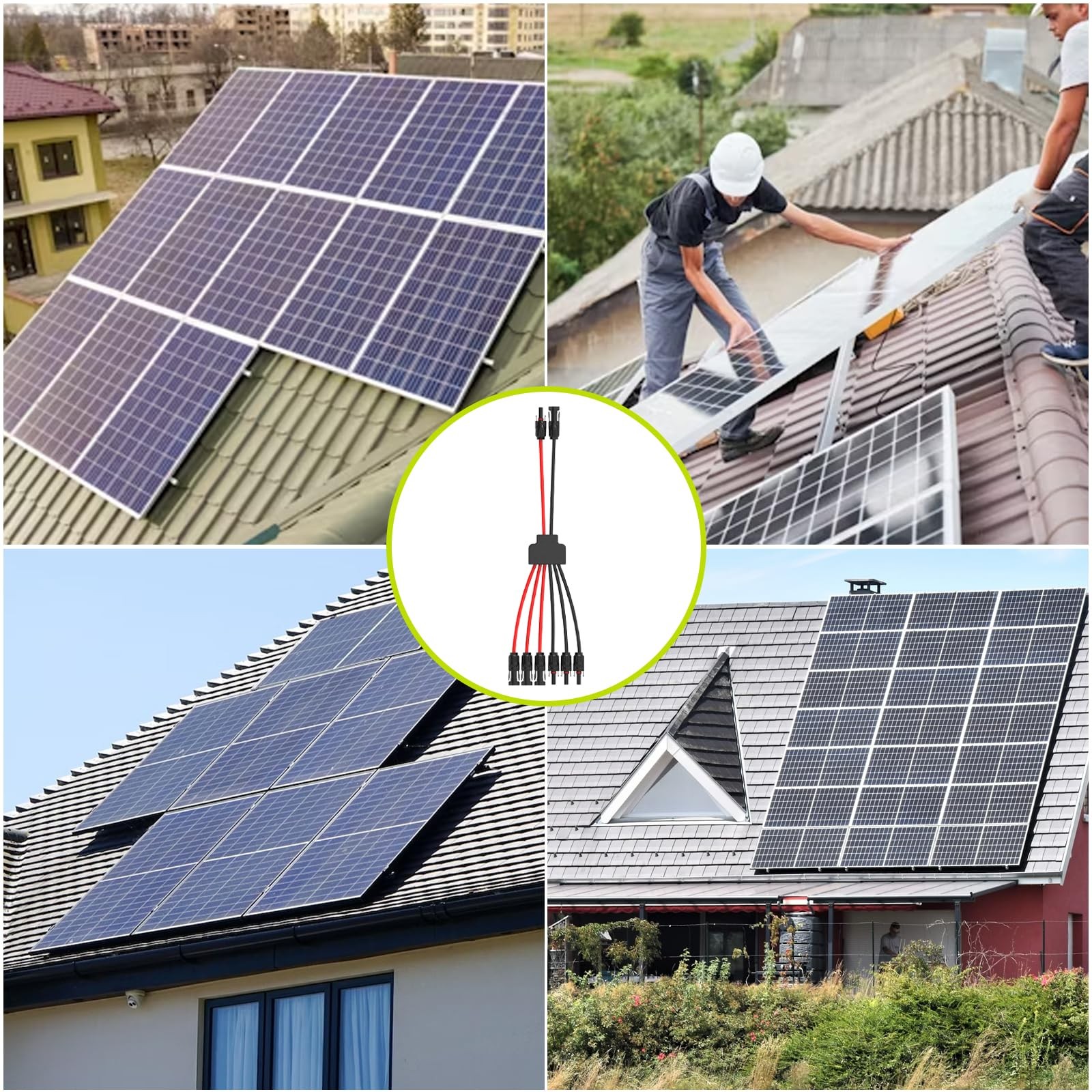 Solar Connectors for 2 Solar Panels,ToolFree Solar Cable Splitter, IP68 Water…