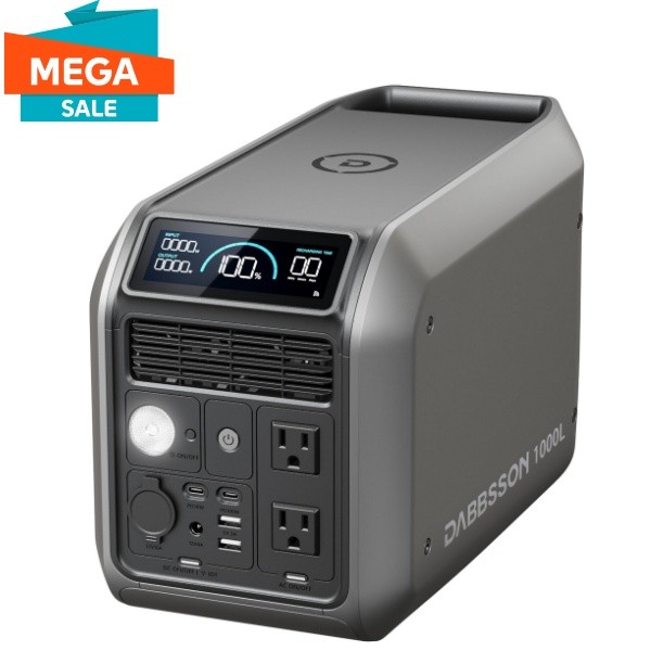 1008Wh 1200W Portable Power Station Generator Outdoor/Home Backup Dabbsson 1000L