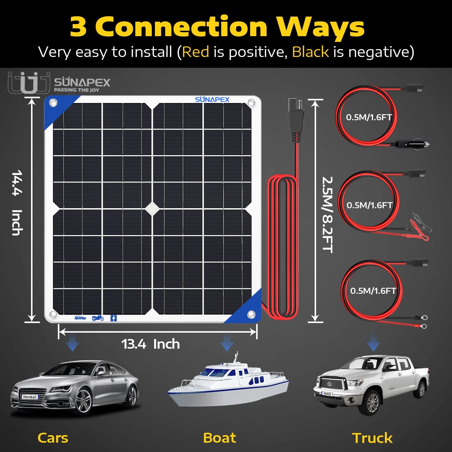 20W Solar Battery Charger Maintainer 12V Waterproof Solar Panel Trickle Charger