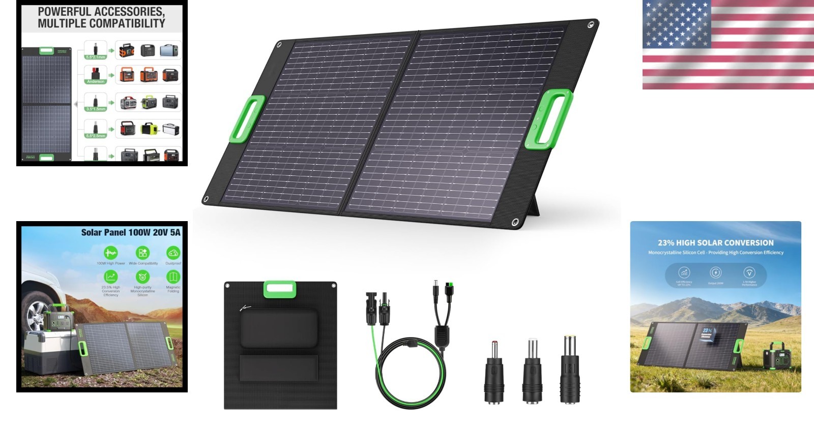 Efficient 100W Solar Panel for Outdoor Adventures