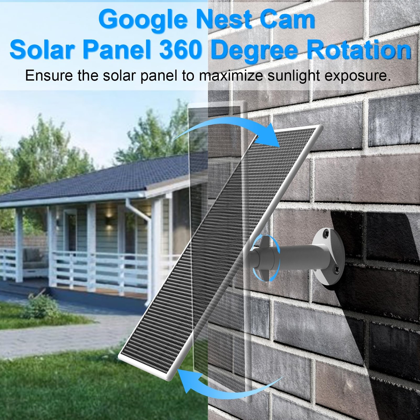 Solar Panel for Google Nest Camera Outdoor or IndoorBattery Version, 5V 5W So…