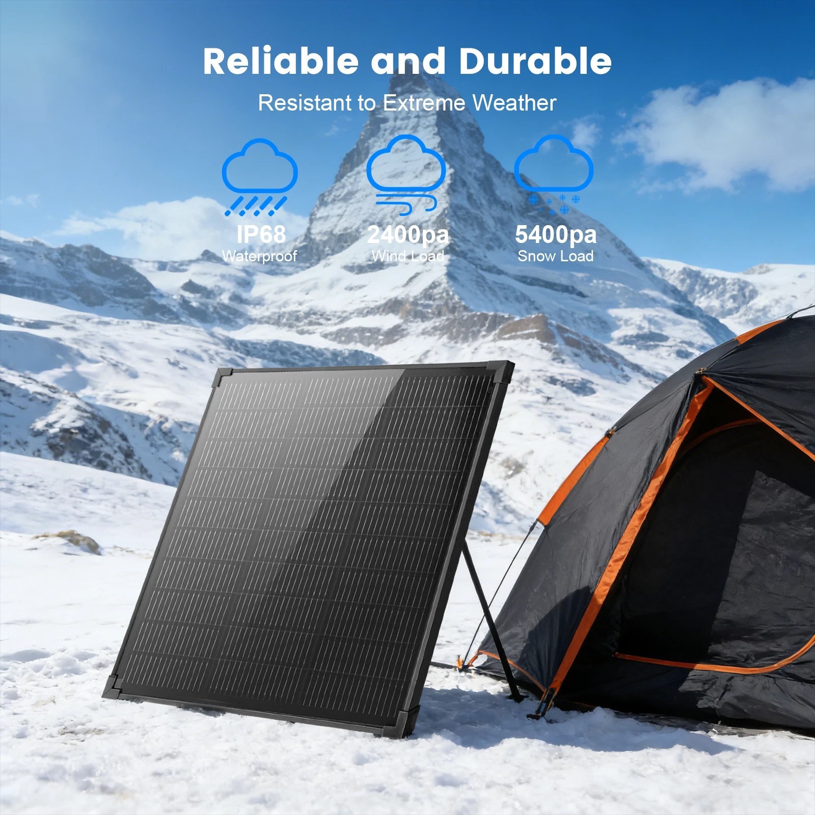 50W N-Type Mono Solar Panel Kit Off-Grid Home RV Battery Roof Boat Camping US