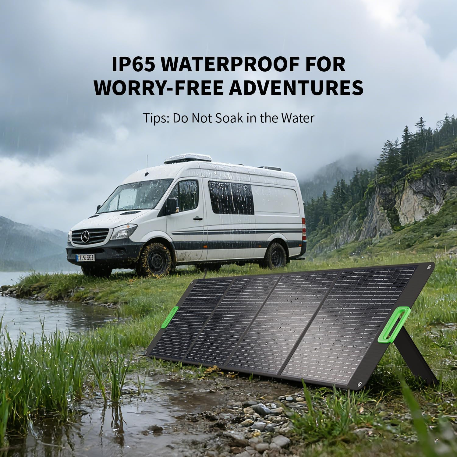 200W Portable Solar Panel, 23.5% High Efficiency ETFE Foldable Solar Charger for
