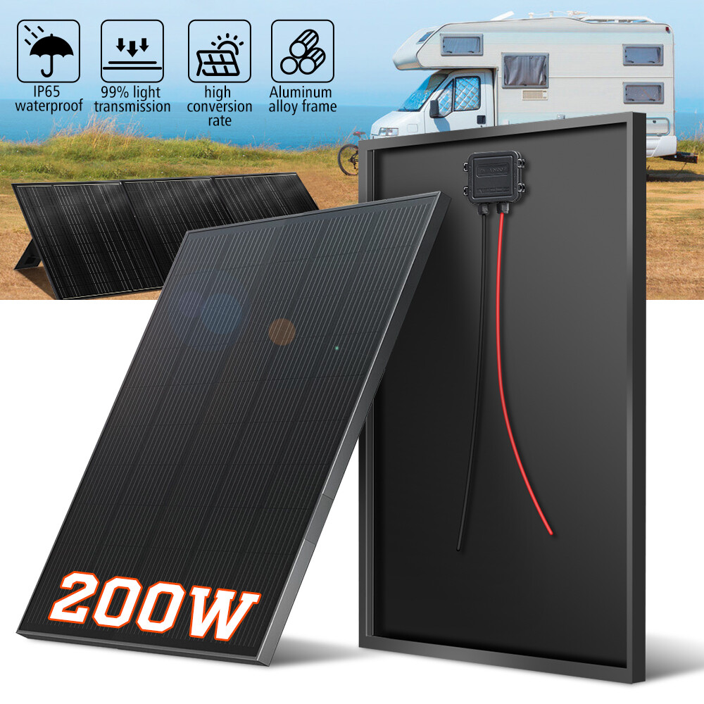 200W/120W Mono Solar Panel Kit 12V for Power Station RV Van Motorhome Camping