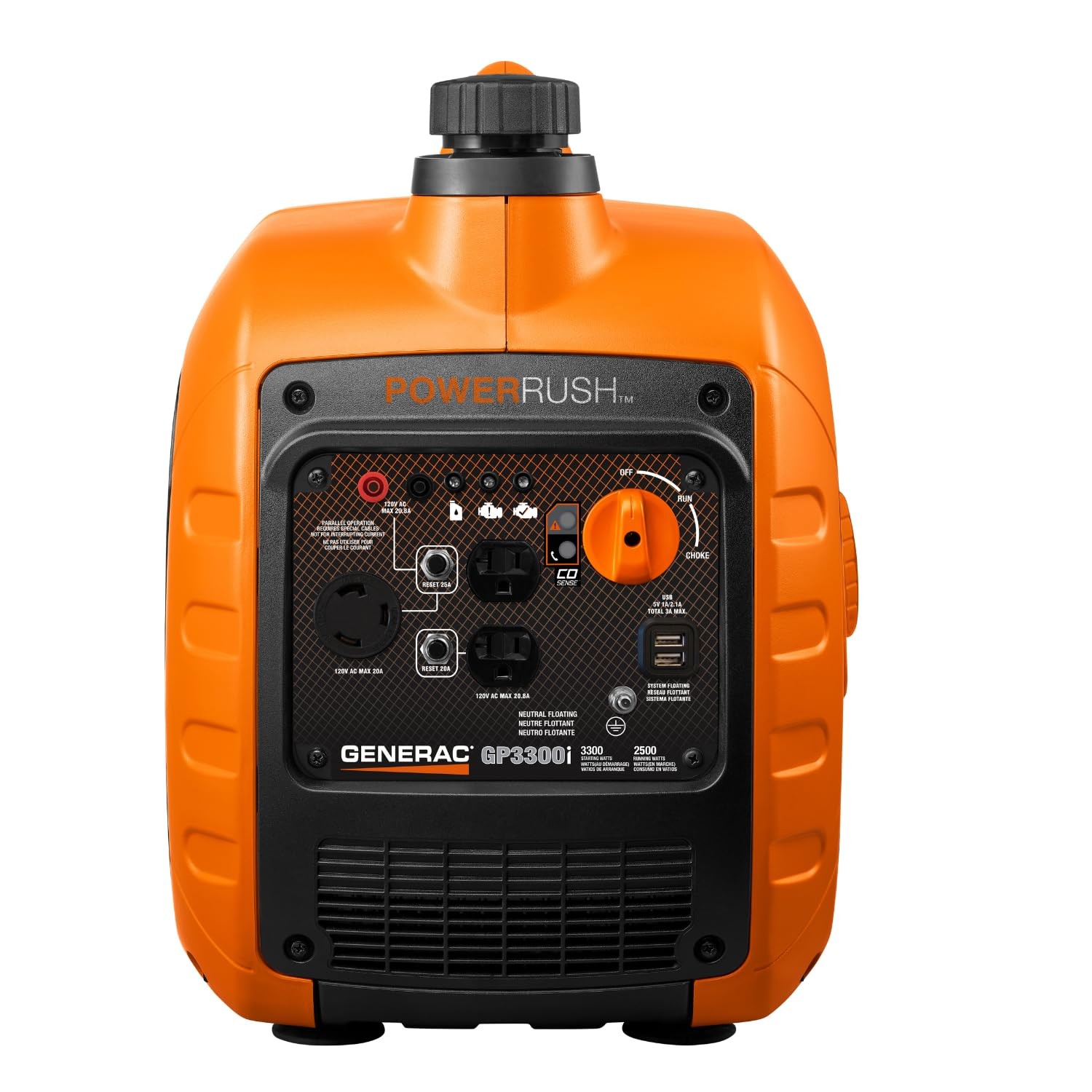 Generac 3,300Watt Gas Powered Portable Inverter Generator Lightweight and Co…