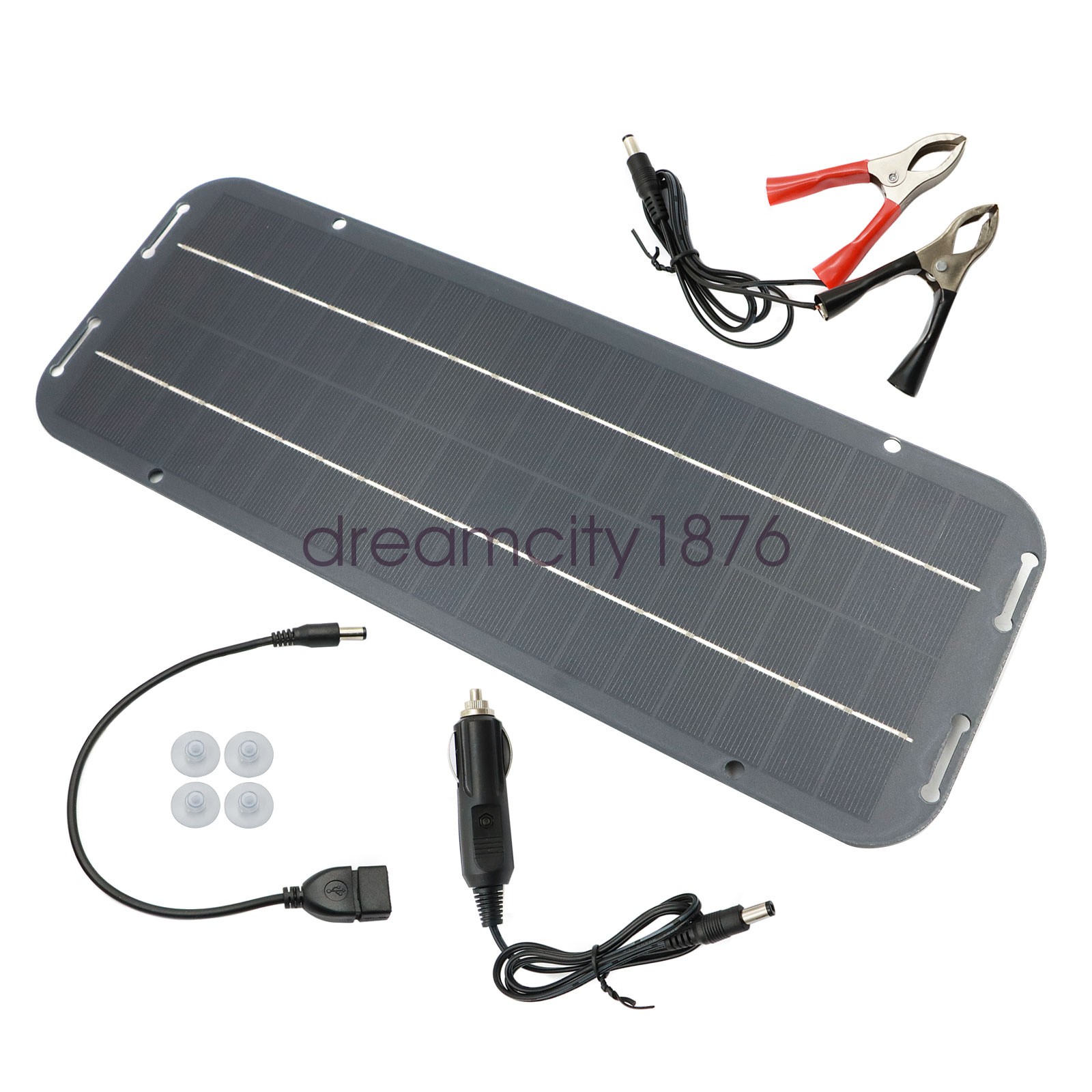 30W Solar Panel 12V Trickle Charger Battery Charger Kit Maintainer Boat RV Car