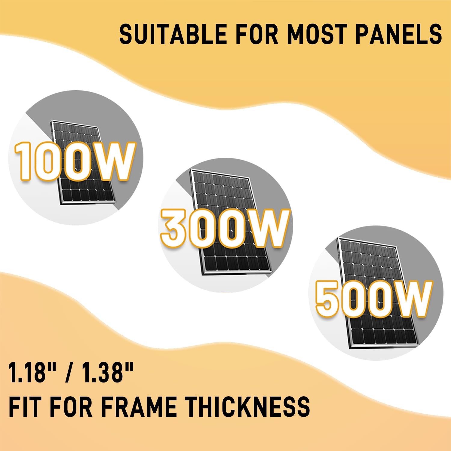 Solar Panel Mounting Brackets Roof Mount Kit 4pcs Thickness 1.18”-1.38”
