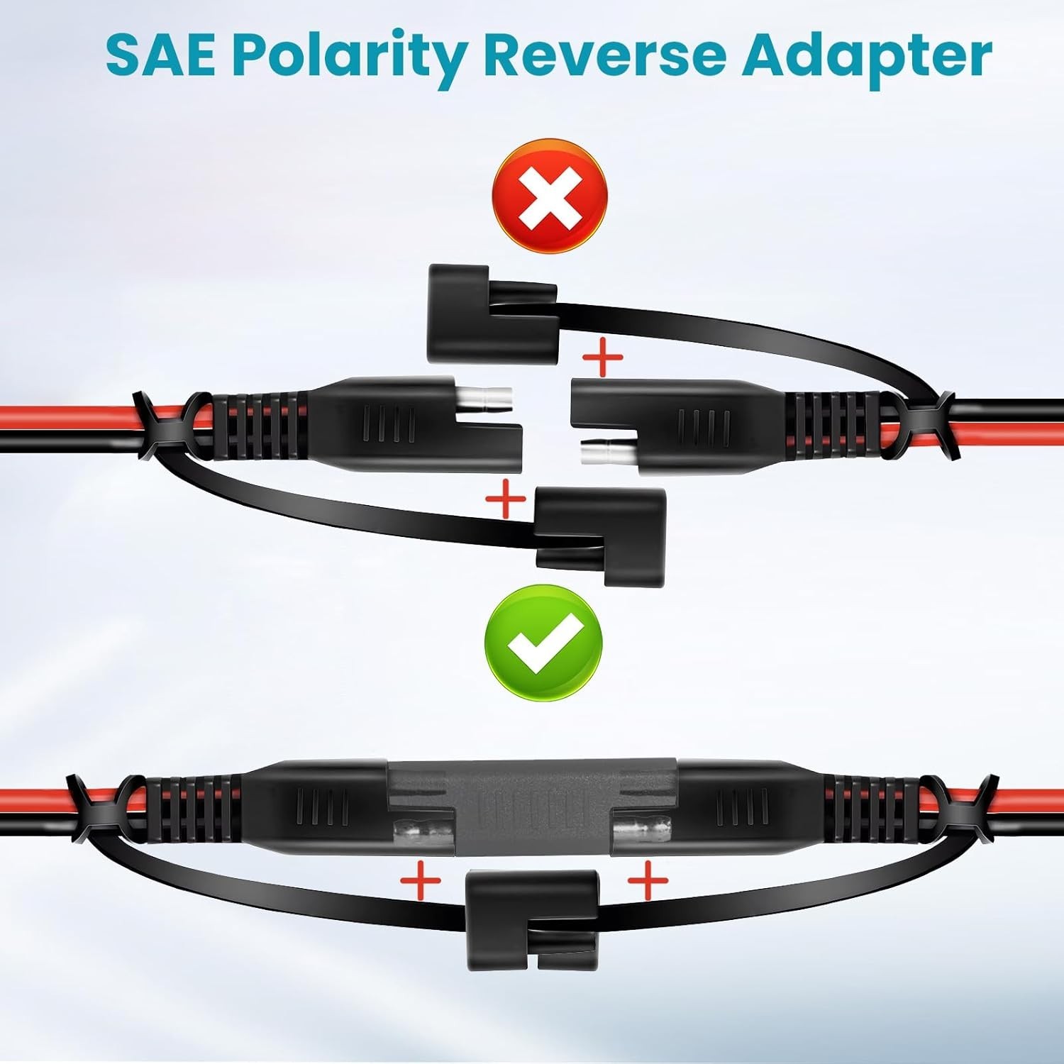 Versatile 2FT SAE Battery Connector – Reliable Extension Cable for Outdoor Use