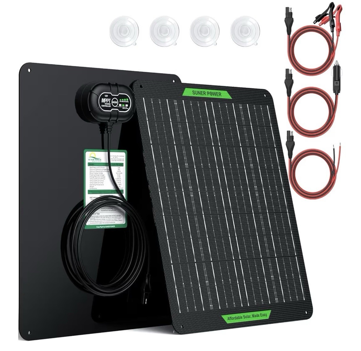 20W 12V Solar Panel Trickle Charging Kits Solar Battery Charger & Maintainer PRO