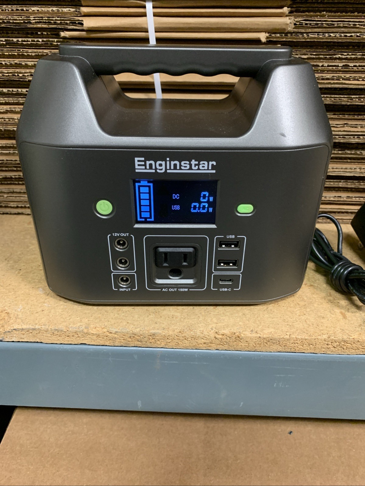 EnginStar Portable Power Station, 150W 155Wh Power Bank with 110V AC Outlet R150