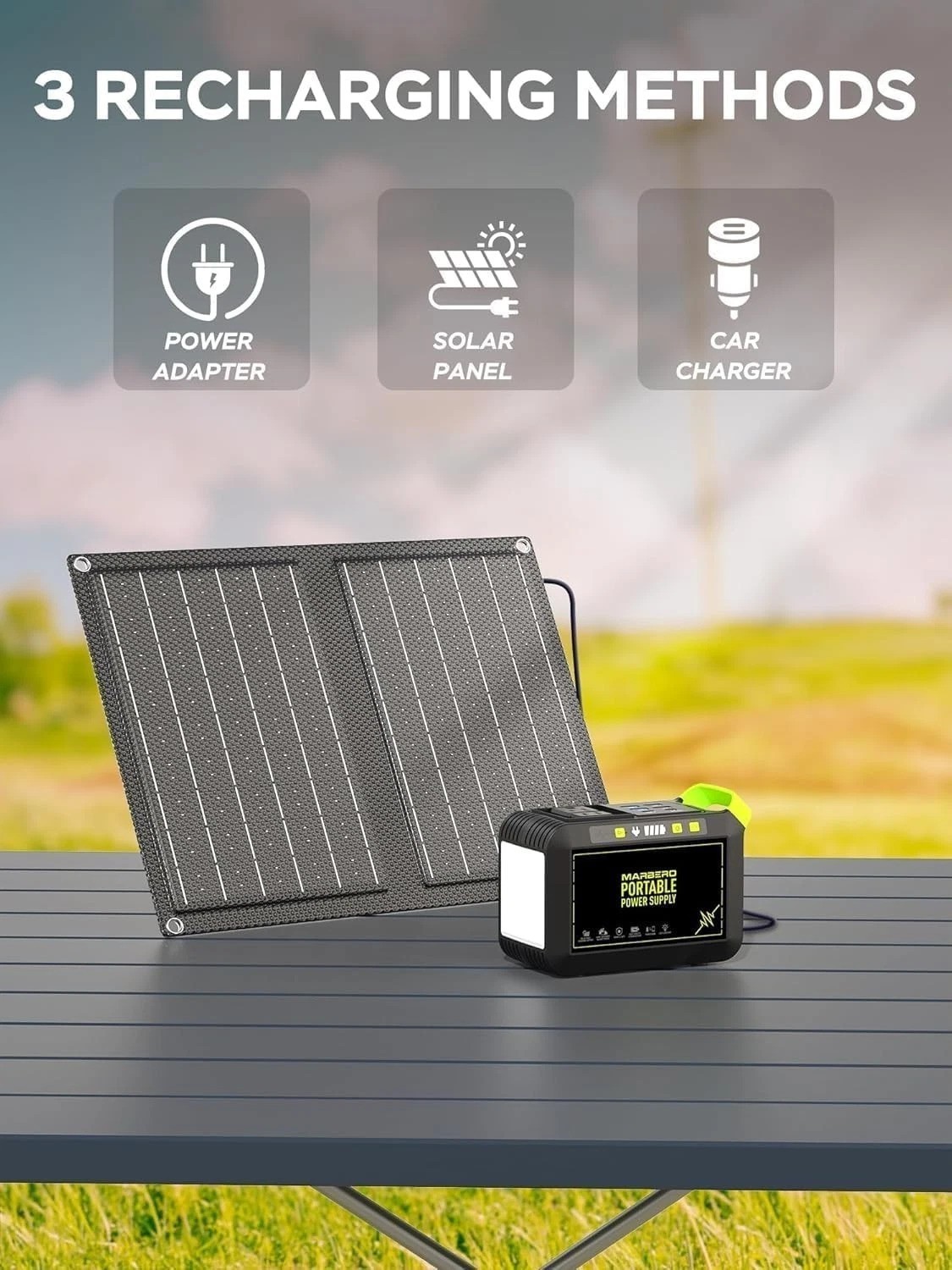 Multi-Purpose 88.8Wh Solar Generator with 21W Panel for Travel & Home Backup