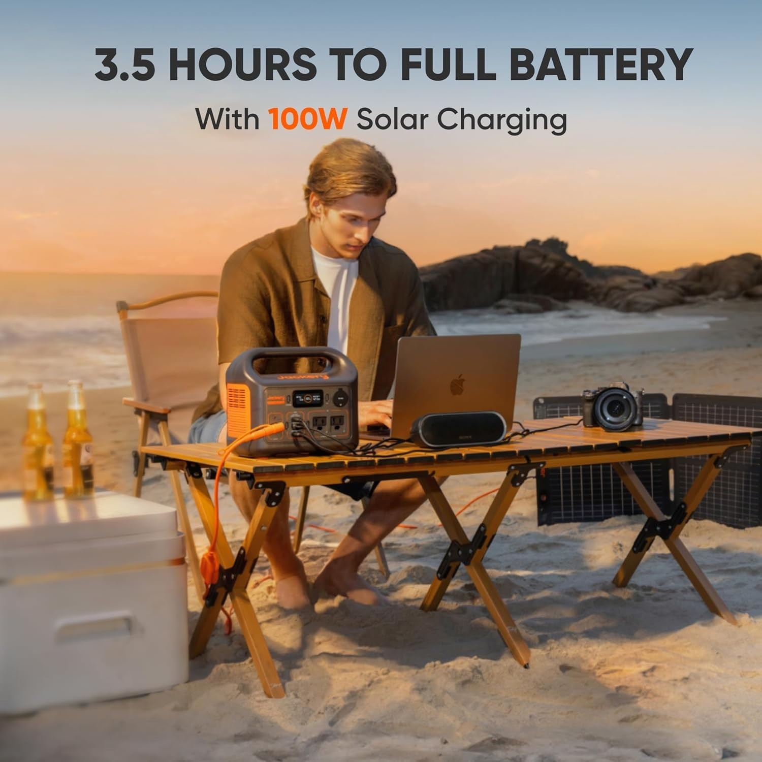 292Wh Explorer 300 Solar Generator – Lightweight, No Noise, Perfect for Camping