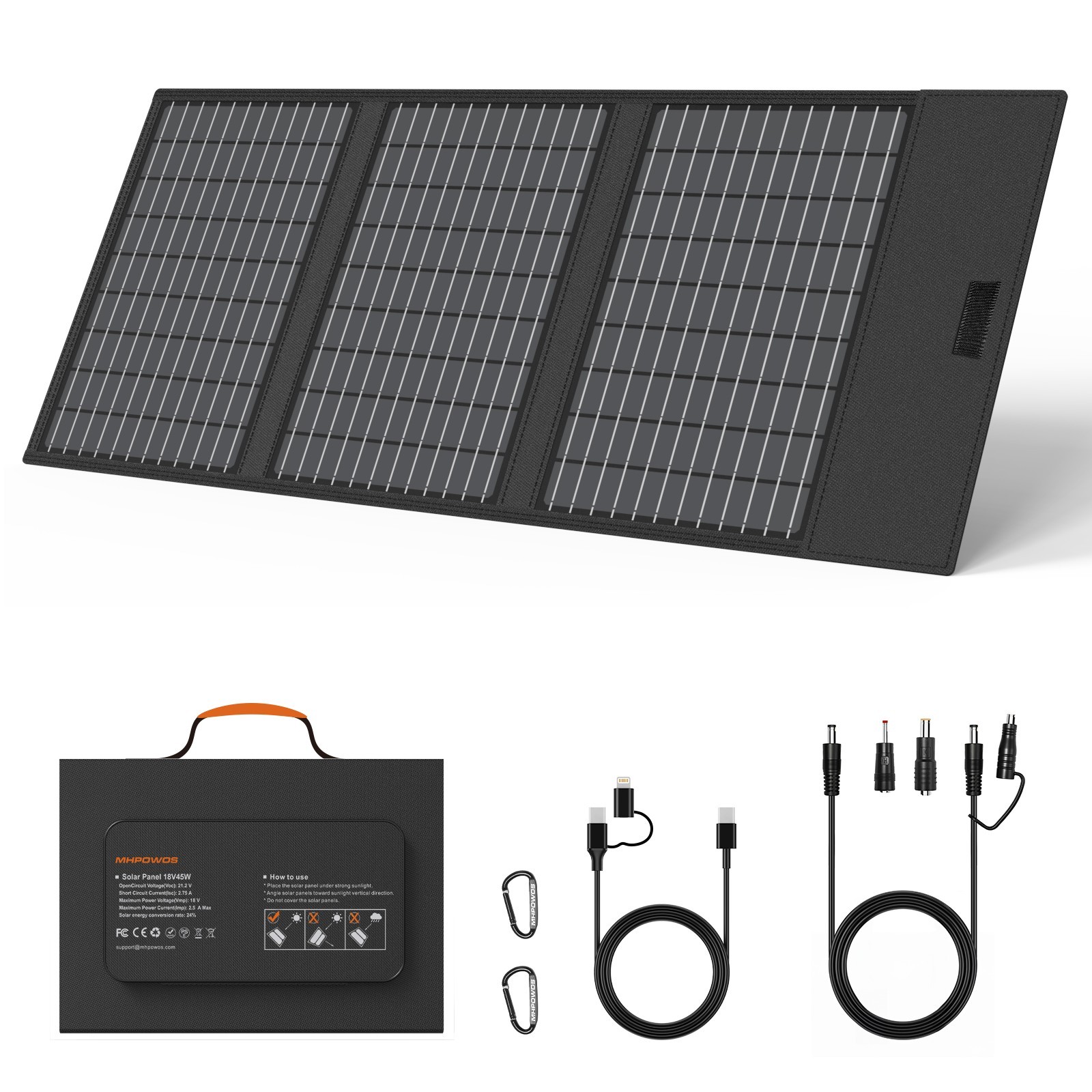 45W USB Solar Panel Charger for Anker Jackery Explorer mini Powerstation 500W