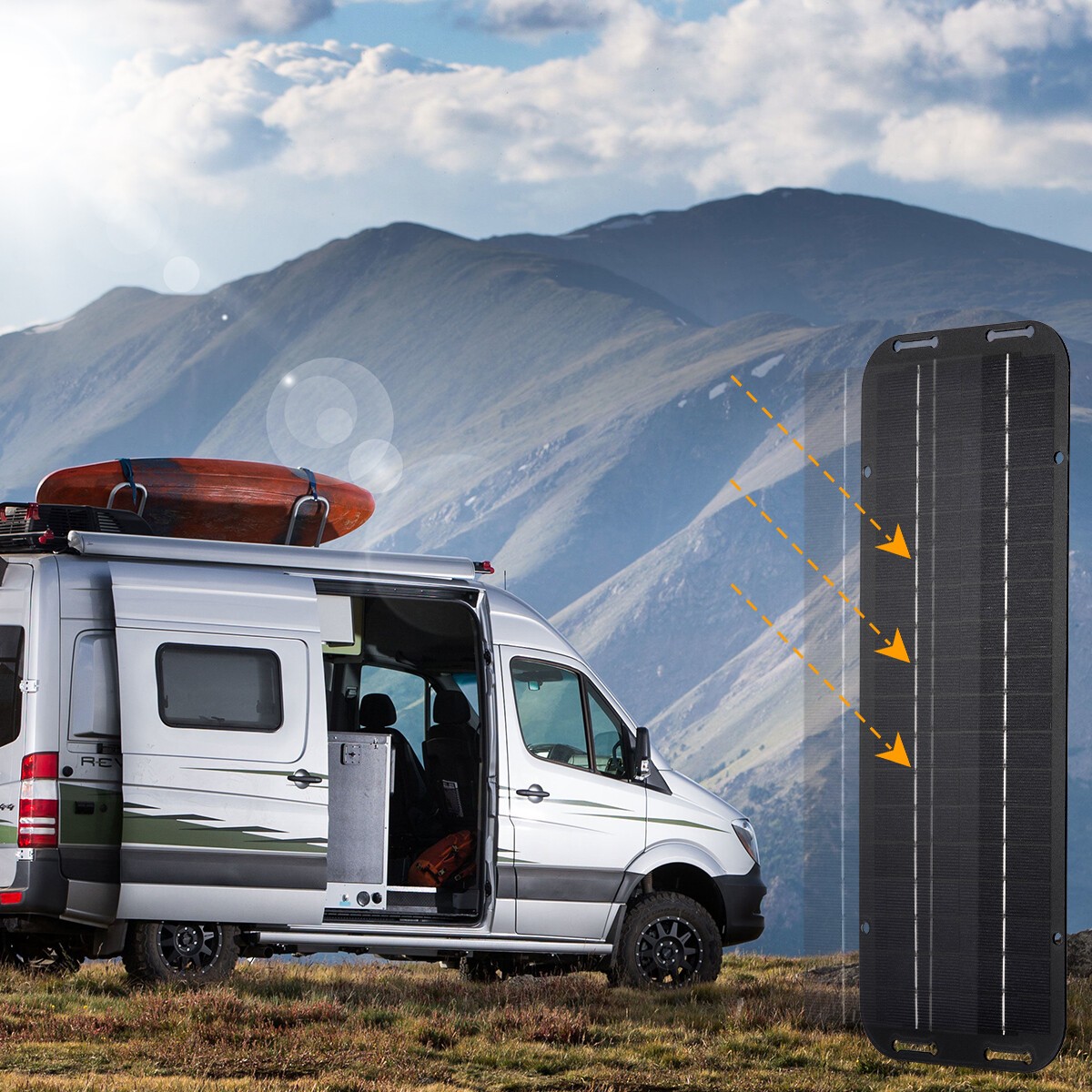 30W Solar Panel 12V Trickle Charger Battery Charger Kit Maintainer Boat RV Car