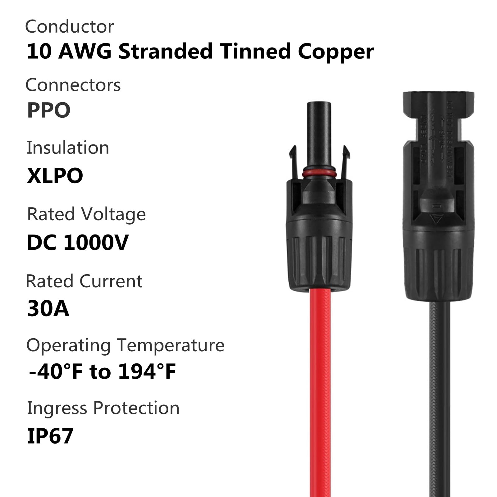 SOYAN Solar Connectors Y Branch Parallel Adapter 10AWG Cable for Solar Panel …