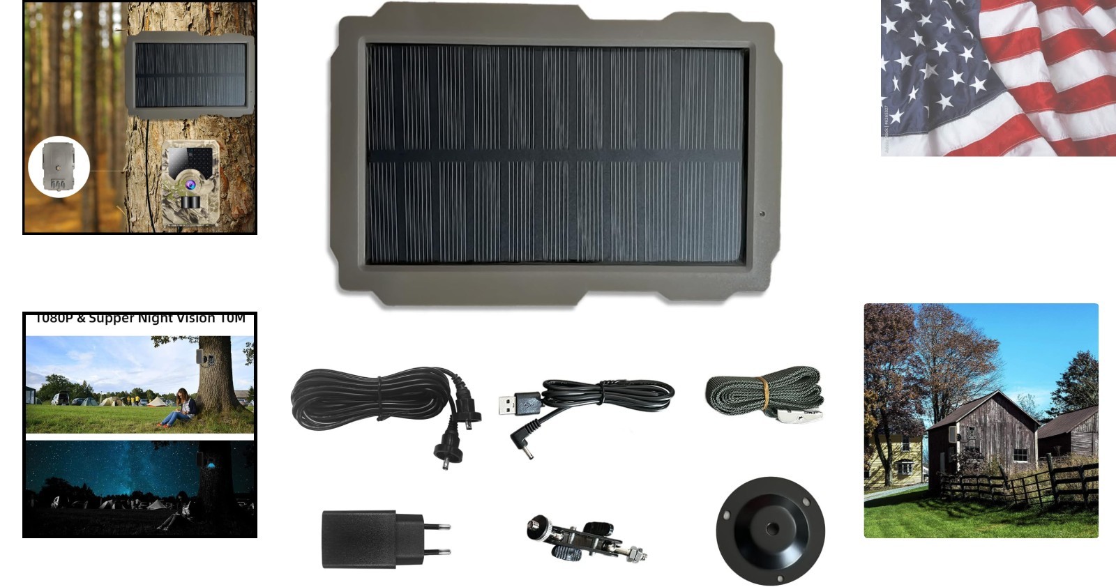 Trail Camera Solar Panel, Rechargeable Solar Charger for Camera, 6V-12V Outdo…