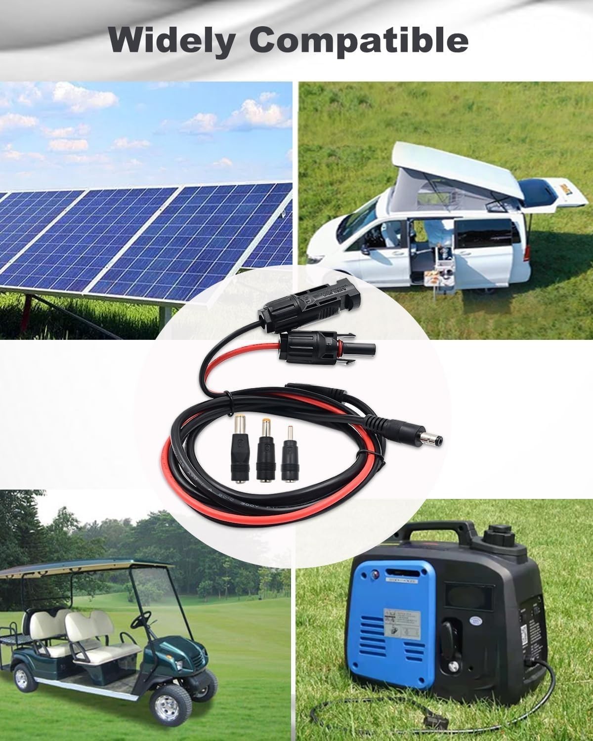 COMeap Solar Panel Adapter for Jackery, to DC 5.5×2.1mm Extension Power Cable