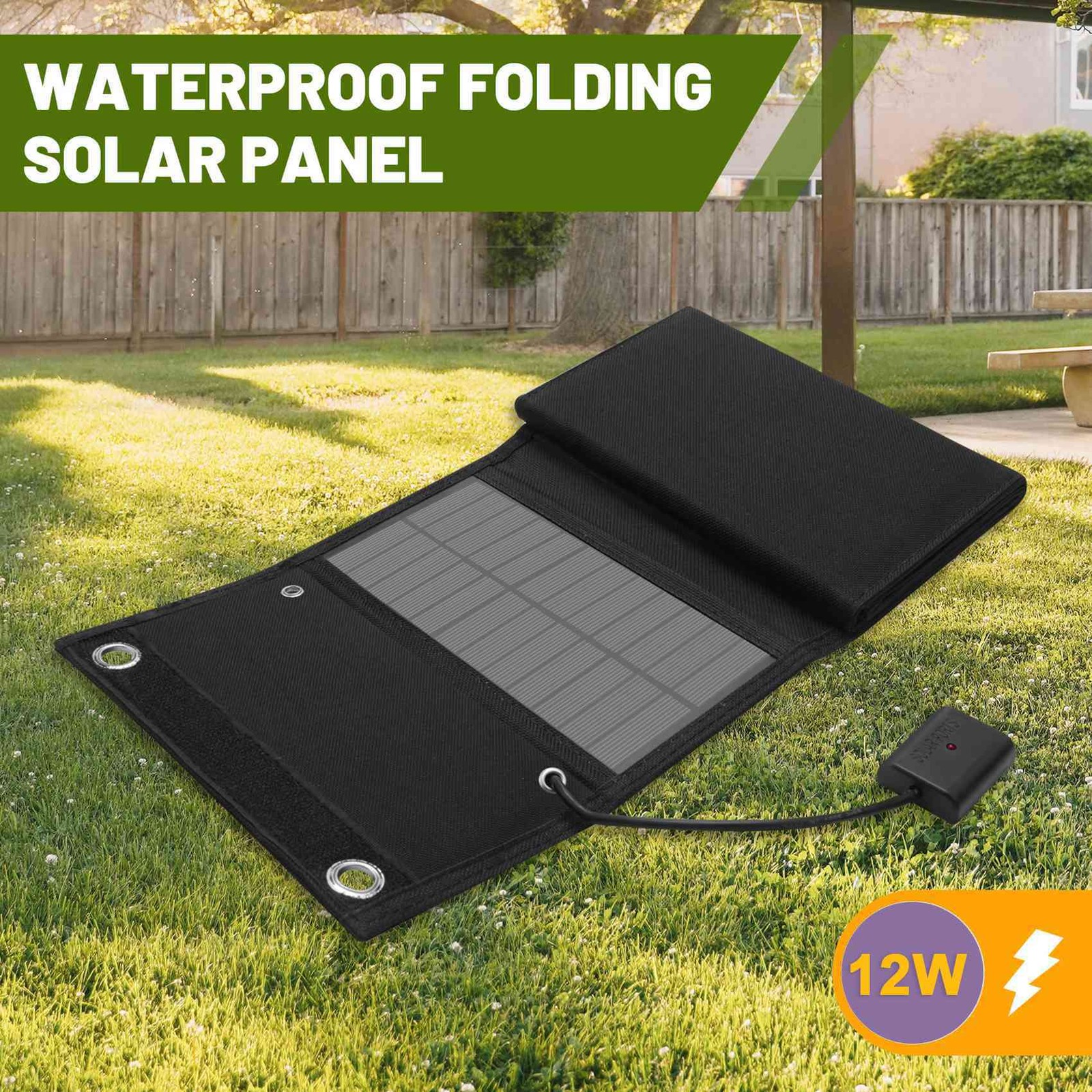 1X(12W Foldable USB Solar Panel Solar Cell Portable Folding Solar Panel 2075