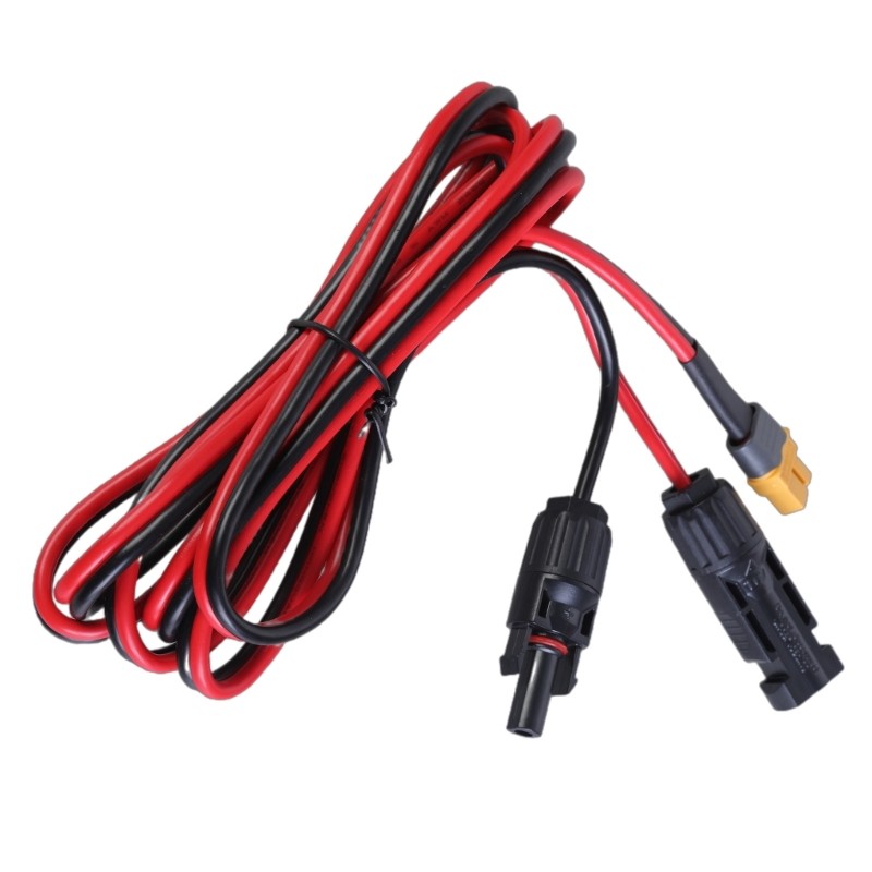 Portable 12AWG Solar Connectors to XT60 Adapter Cable for Connection to Car