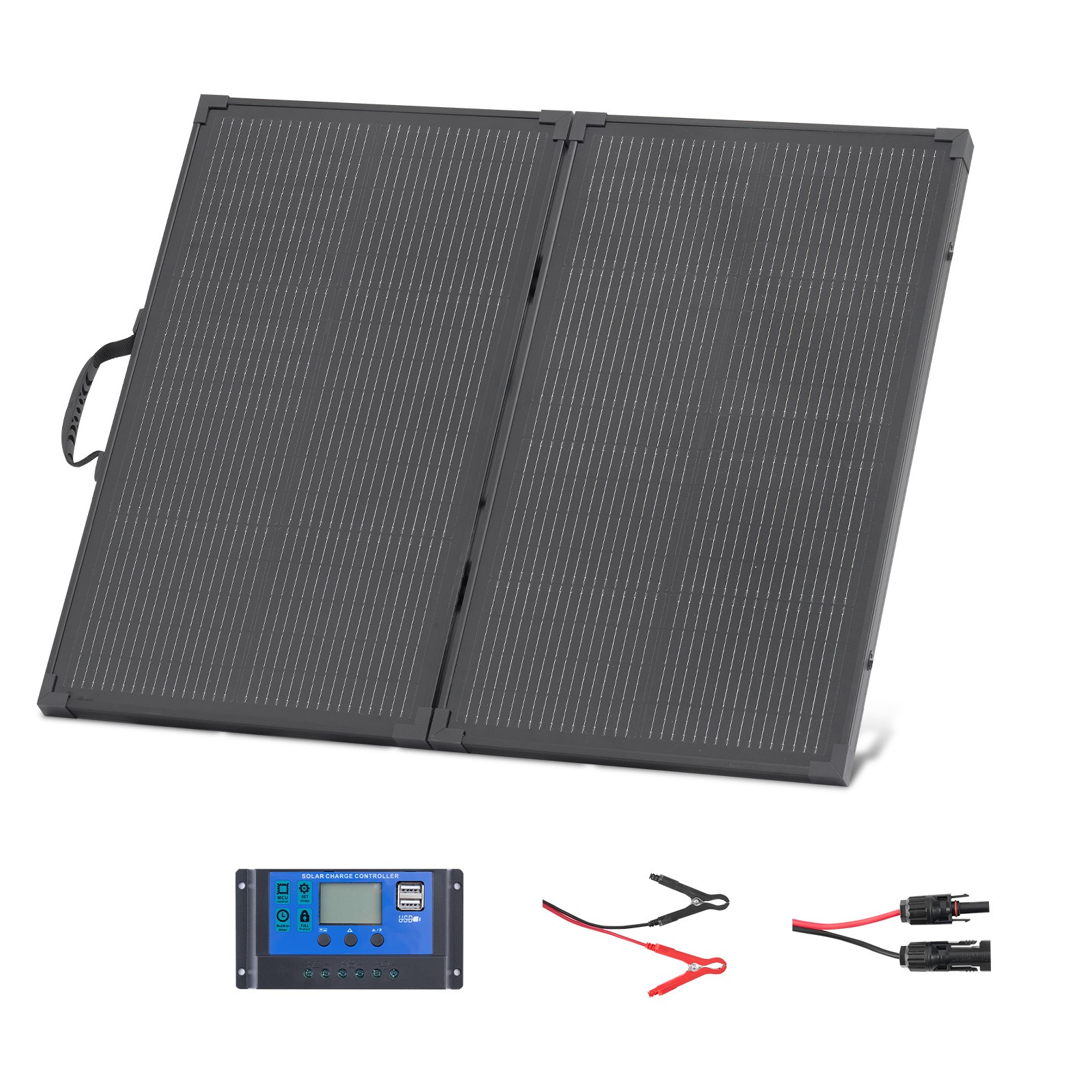 Uimoso 100W Foldable Solar Panel with 30A Controller Portable Monocrystalline