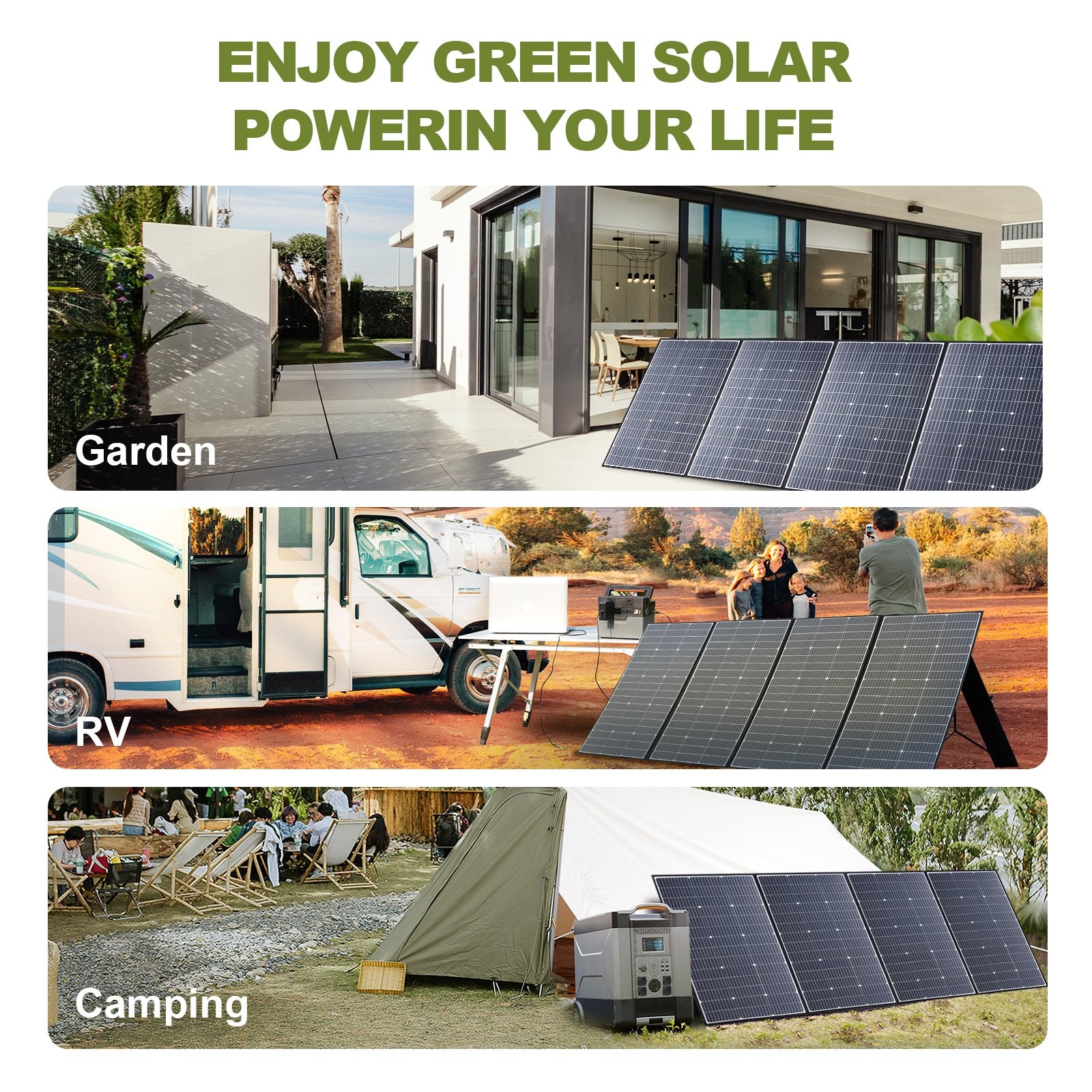 ALLPOWERS 400W Portable Foldable Solar Panel Waterproof For Outdoor Generator