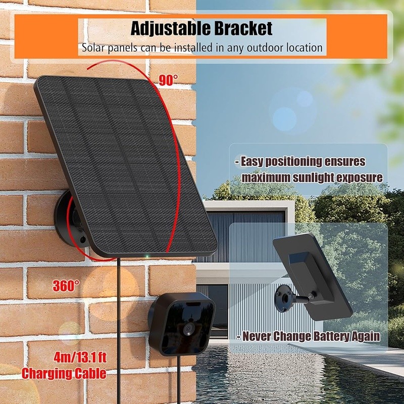 3 Pack Solar Panel Charger Blink Outdoor Camera W/ 360° Mount IP65 Waterproof US
