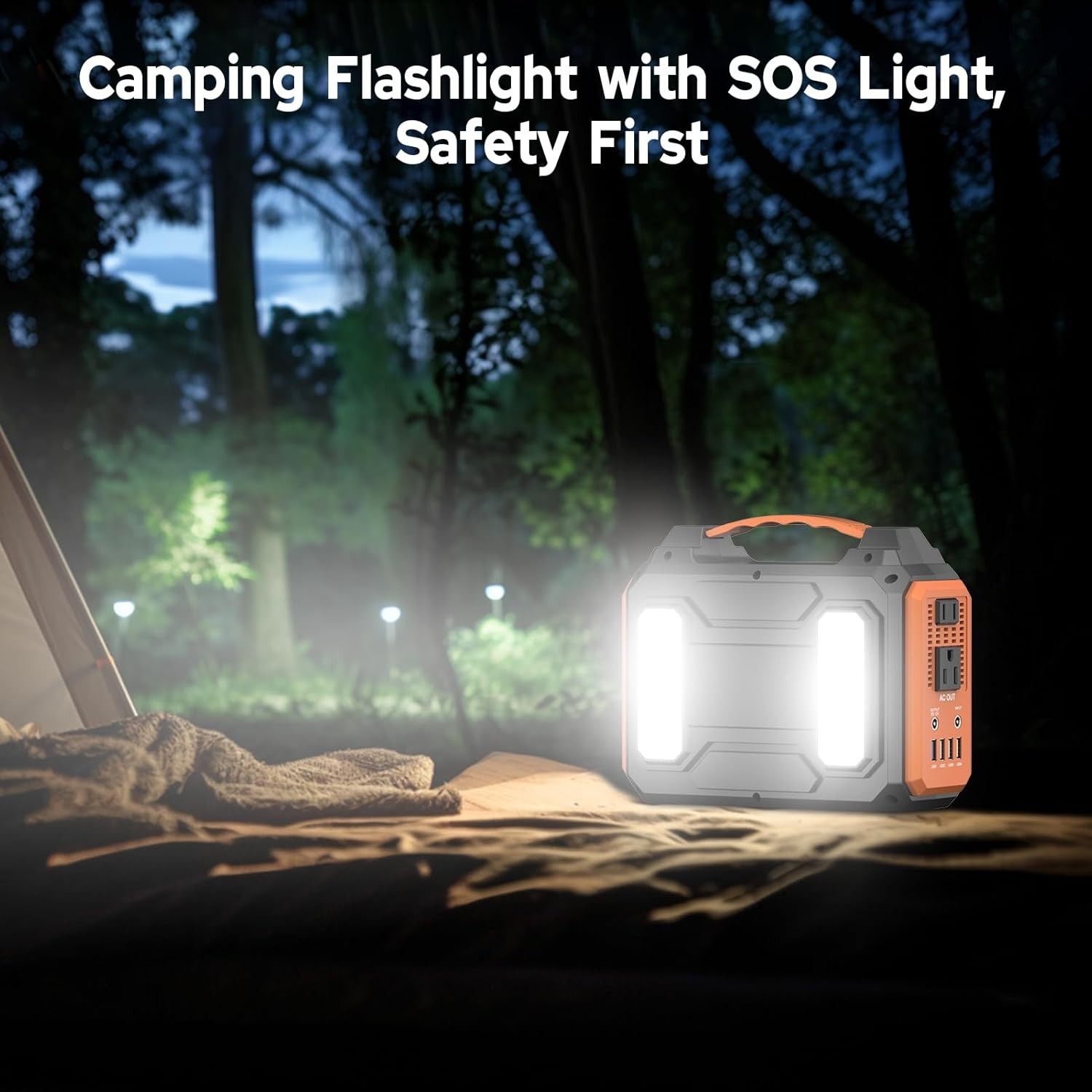 Durable 300W Portable Power Station with LED Flashlight – For Outdoor Adventures
