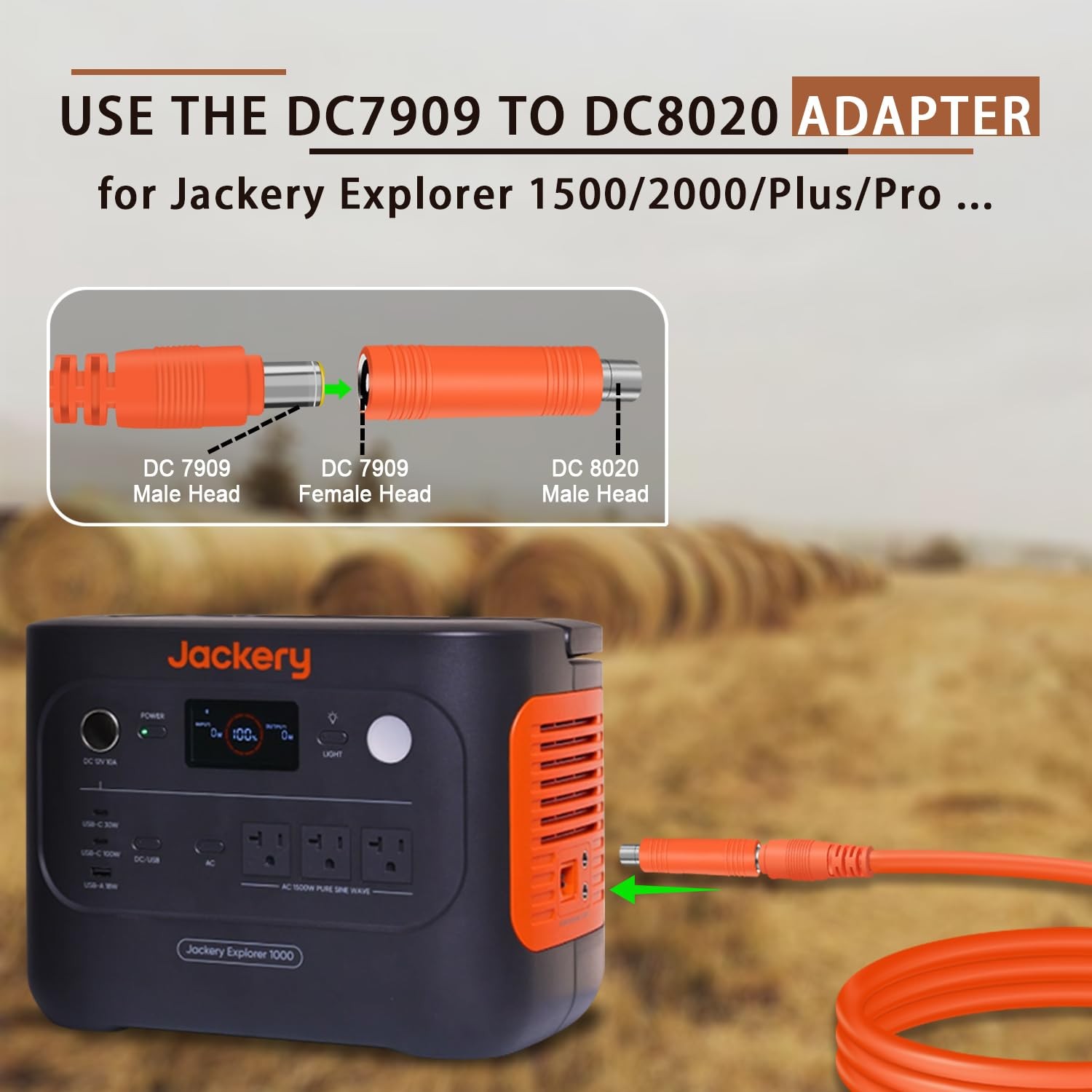 COMeap Solar Panel Adapter for Jackery, 6FT/1.8M Compatible with MC4 to DC 8m…