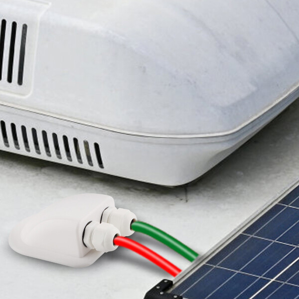 For RV Roof Boat Solar Panel Double Dual Cable Entry Housing Gland Waterproof