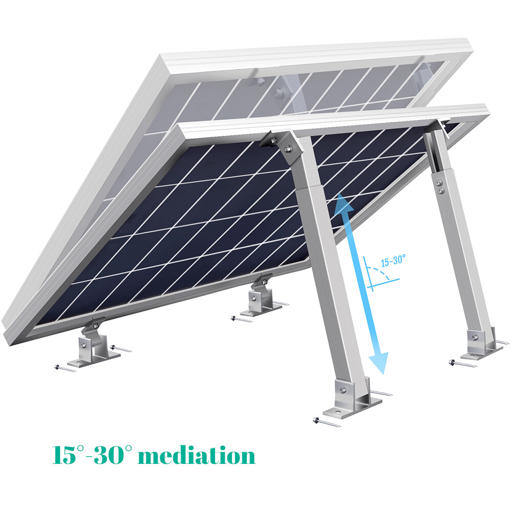 4 Pcs Adjustable Tilt Solar Panel Mount Brackets Kit Aluminum Alloy for Off-Grid
